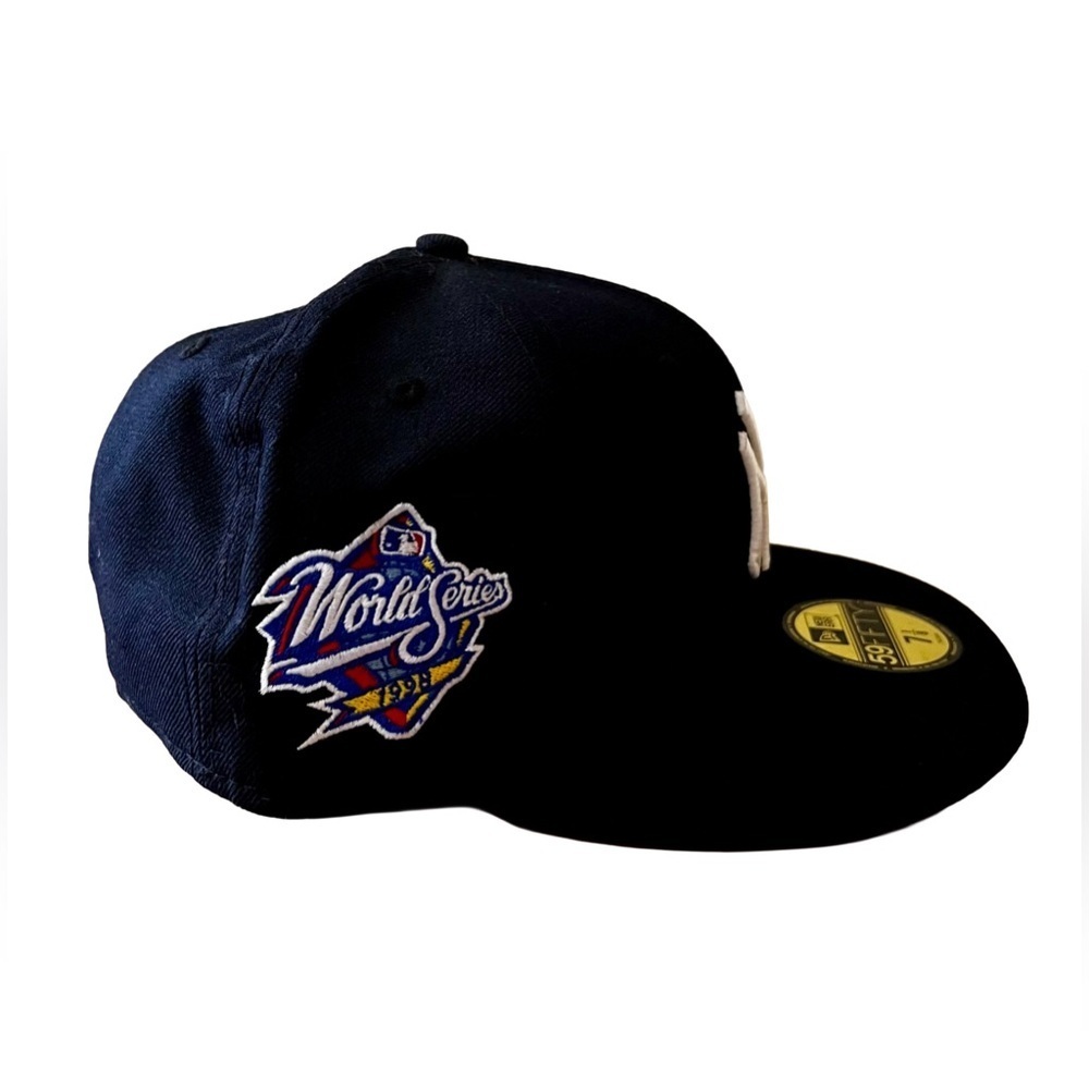 New Era 59FIFTY NY Yankees Heart 1998 World Series Fitted Hat 7-1/8 Blue Wool - Picture 3 of 8